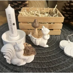 Discount Herbstzauber Geschenkset handgemachte Raysin-Deko mit Eichhörnchen Kürbissen & Kerzenlicht Herbst