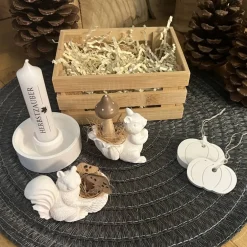 Discount Herbstzauber Geschenkset handgemachte Raysin-Deko mit Eichhörnchen Kürbissen & Kerzenlicht Herbst
