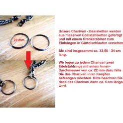 Best Herren-Charivari aus Edelstahl, Trachtenschmuck, 2- reihig, Hias Trachtenschmuck