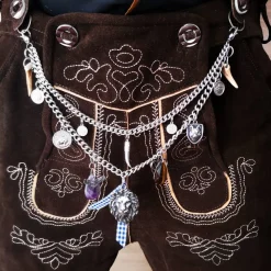 Best Herren-Charivari aus Edelstahl, Trachtenschmuck, 2- reihig, Hias Trachtenschmuck