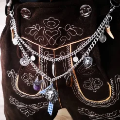 Best Herren-Charivari aus Edelstahl, Trachtenschmuck, 2- reihig, Hias Trachtenschmuck