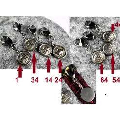 Best Herren-Charivari aus Edelstahl, Trachtenschmuck, 2- reihig, Hias Trachtenschmuck