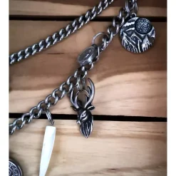Trachtenschmuck|Tinas Schmucktruhe Herren-Charivari aus Edelstahl, Trachtenschmuck, 2- reihig, Fredl