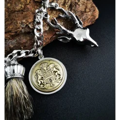 Trachtenschmuck|Tinas Schmucktruhe Herren-Charivari aus Edelstahl, Trachtenschmuck, 1- reihig, Jäger