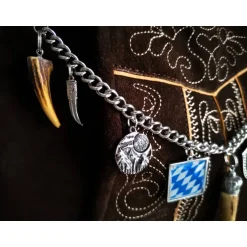 Trachtenschmuck|Tinas Schmucktruhe Herren-Charivari aus Edelstahl, Trachtenschmuck, 1- reihig, Johann