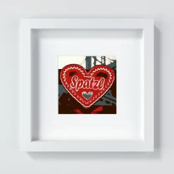 Outlet Herz Rot Spatzl // Liebe Valentinstag Freundin Frau Oktoberfest Dekoration Geschenk für Sie // Pop Art Print Kunstdruck // 13 x 13 cm // 20 x 20 cm // 30 x 30 cm Accessoires
