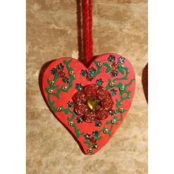 Best Herzen aus Holz HERZERLDUO ROT 2er-Set Valentinsgeschenk Muttertagsgeschenk Hängedeko Geburtstagsgeschenk Valentinstagsgeschenke