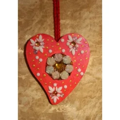 Best Herzen aus Holz HERZERLDUO ROT 2er-Set Valentinsgeschenk Muttertagsgeschenk Hängedeko Geburtstagsgeschenk Valentinstagsgeschenke