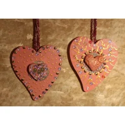 Clearance Herzen aus Holz HERZERLDUO ROSA 2er-Set Valentinsgeschenk Muttertagsgeschenk Hängedeko Geburtstagsgeschenk Valentinstagsgeschenke