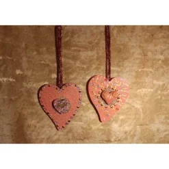 Clearance Herzen aus Holz HERZERLDUO ROSA 2er-Set Valentinsgeschenk Muttertagsgeschenk Hängedeko Geburtstagsgeschenk Valentinstagsgeschenke