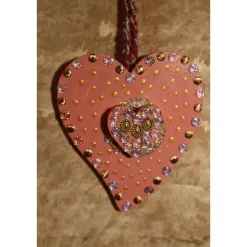 Clearance Herzen aus Holz HERZERLDUO ROSA 2er-Set Valentinsgeschenk Muttertagsgeschenk Hängedeko Geburtstagsgeschenk Valentinstagsgeschenke