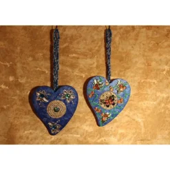 Sale Herzen aus Holz HERZERLDUO BLAU 2er-Set Valentinsgeschenk Muttertagsgeschenk Hängedeko Geburtstagsgeschenk Valentinstagsgeschenke