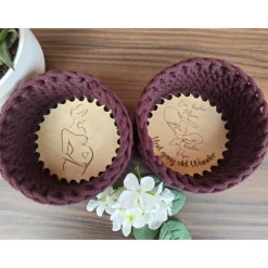 Best Häkelkorb mit Holzboden für Hebamme/Schwangere | 15cmm/20cm Geldgeschenke