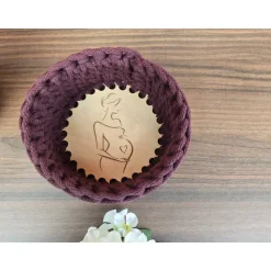 Best Häkelkorb mit Holzboden für Hebamme/Schwangere | 15cmm/20cm Geldgeschenke