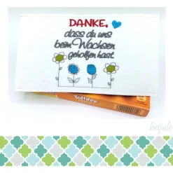 Danksagungskarten|beijule Hülle für Haselnusspralinen