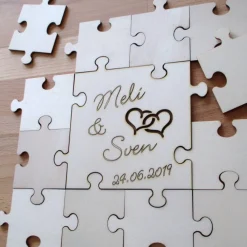 Best Hochzeits- Gästepuzzle aus Holz, 13-teilig 4 x 4 Hochzeitsgästebuch
