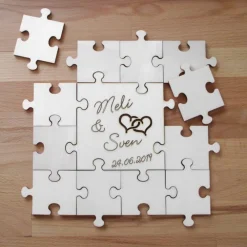 Best Hochzeits- Gästepuzzle aus Holz, 13-teilig 4 x 4 Hochzeitsgästebuch
