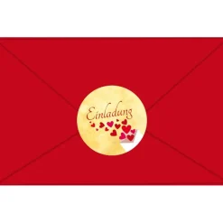 Einladungskarten|meinAufkleberladen Hochzeitsaufkleber | Liebesbrief mit Herzchen - Einladung