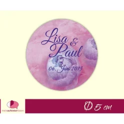 Discount Hochzeitsaufkleber | Vintage Pfingstrose - lila - personalisierbar Einladungskarten
