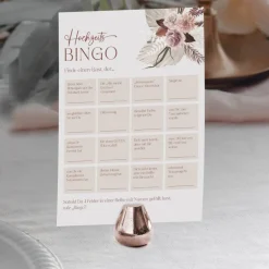 Hochzeitsgästebuch|CreativeRobin Hochzeitsbingo als Hochzeitsspiel für Brautpaar & Gäste im schönen floralen Design I 50 Blätter I