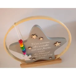 Best Hochzeitsdeko oder Geschenk für Schulkind / Erinnerung an Verstorbene / Stern im Ring mit Engel / Einschulungsgeschenk Hochzeitsdeko