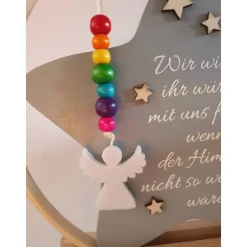 Clearance Hochzeitsdeko oder Geschenk für Schulkind / Erinnerung an Verstorbene / Stern im Ring mit Engel / Einschulungsgeschenk Hochzeitsdeko