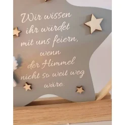 Clearance Hochzeitsdeko oder Geschenk für Schulkind / Erinnerung an Verstorbene / Stern im Ring mit Engel / Einschulungsgeschenk Hochzeitsdeko