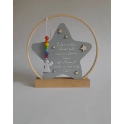 Clearance Hochzeitsdeko oder Geschenk für Schulkind / Erinnerung an Verstorbene / Stern im Ring mit Engel / Einschulungsgeschenk Hochzeitsdeko