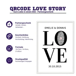 Clearance Hochzeitsgeschenk - Partnergeschenk - Personalisiertes Bild auf Leinwand 20x30cm | LOVE Hochzeitsgeschenke