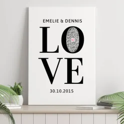 Clearance Hochzeitsgeschenk - Partnergeschenk - Personalisiertes Bild auf Leinwand 20x30cm | LOVE Hochzeitsgeschenke