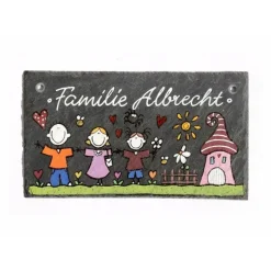 Gastgeschenke|DeinUnikat Hochzeitsgeschenk für das Brautpaar, Türschild aus Schiefer personalisiert mit Name und Figuren, einzigartiges Geschenk / Andenken zur Hochzeit, Jahrestagsgeschenk