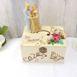 Best Hochzeitsgeschenk, Holz Box, Geschenk zur Hochzeit, Goldene Hochzeit Geldgeschenke