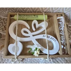 Best Hochzeitsgeschenk Infinity-Schleife mit Herz, Kerze & Namensröhrchen – Personalisiertes Set zur Hochzeit & Verlobung Hochzeitsgeschenke