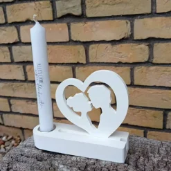 Best Hochzeitsgeschenk Kerzenhalter mit Kerze und Hochzeitspaar Hochzeitsdeko