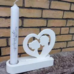 Best Hochzeitsgeschenk Kerzenhalter mit Kerze und Hochzeitspaar Hochzeitsdeko