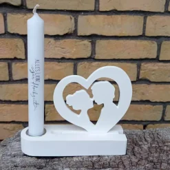 Best Hochzeitsgeschenk Kerzenhalter mit Kerze und Hochzeitspaar Hochzeitsdeko
