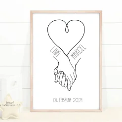 Clearance Hochzeitsgeschenk personalisiert Wandbild Poster Hochzeitsgeschenke