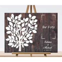 Hochzeitsgästebuch|CristalPainting Hochzeitsgästebuch Leinwand mit Foto – personalisierter Hochzeitsbaum