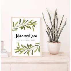 Discount Hochzeitsposter Olivenzweige Geschenk Hochzeit Poster Hochzeit - Hochzeitsgeschenk personalisiert - Hochzeitstag Geschen Hochzeitsgeschenke