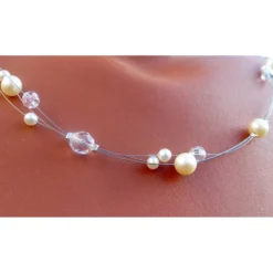Sale Hochzeitsschmuck Perlen, Brautschmuckset 3-teilig, echte Perlen und böhmische Kristalle Brautschmuck