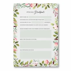 Outlet Hochzeitswünsche für das Brautpaar I Hochzeitsspiel für 50 Gäste I im handlichen A5 Notizblock Format I Hochzeitsgästebuch