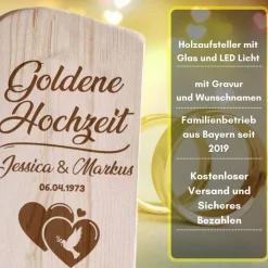 Clearance Holz Deko Schild Goldene Hochzeit mit Namen und Datum Hochzeitsgeschenke