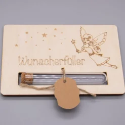 Clearance Holz Geschenkkarte -  Geldgeschenk Wunscherfüller - Zauberer oder Fee Geldgeschenke