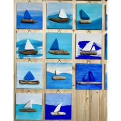 Geschenke|ANNblick Fotokunst by Ann Holzbild handgefertigt maritimes Geschenk Unikat Malerei Naturmaterialien , 10 x 10 cm