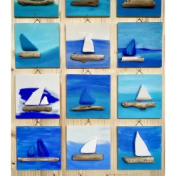 Geschenke|ANNblick Fotokunst by Ann Holzbild handgefertigt maritimes Geschenk Unikat Malerei Naturmaterialien , 10 x 10 cm