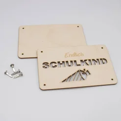 Online Holzkarte - Geschenkkarte -  Geldgeschenk Schulkind Kinder Einschulung
