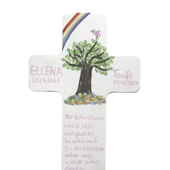 Sale Holzkreuz "Lebensbaum" zur Geburt , Taufe,Kommunion Geschenke