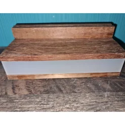 Sale Holzpodest mit Klötzchen aus satinierten Acryl und Lichterkette - personalisierbar individuell Gedenksteine