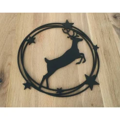 Weihnachtsdeko|Hübsches Aus Holz Holzring Rentier, natur