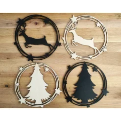 Hot Holzring Rentier, schwarz Weihnachtsdeko